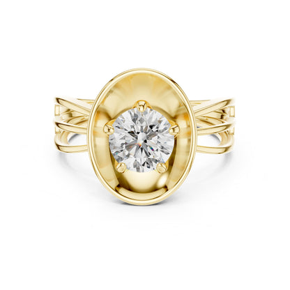 Round Halo Lab Grown Diamond Engagement Ring