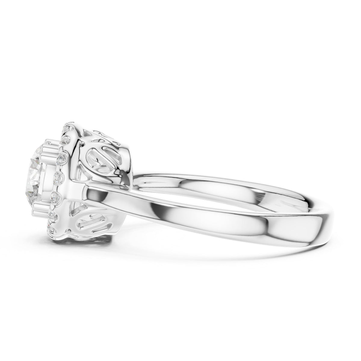 Round Halo Lab Grown Diamond Engagement Ring
