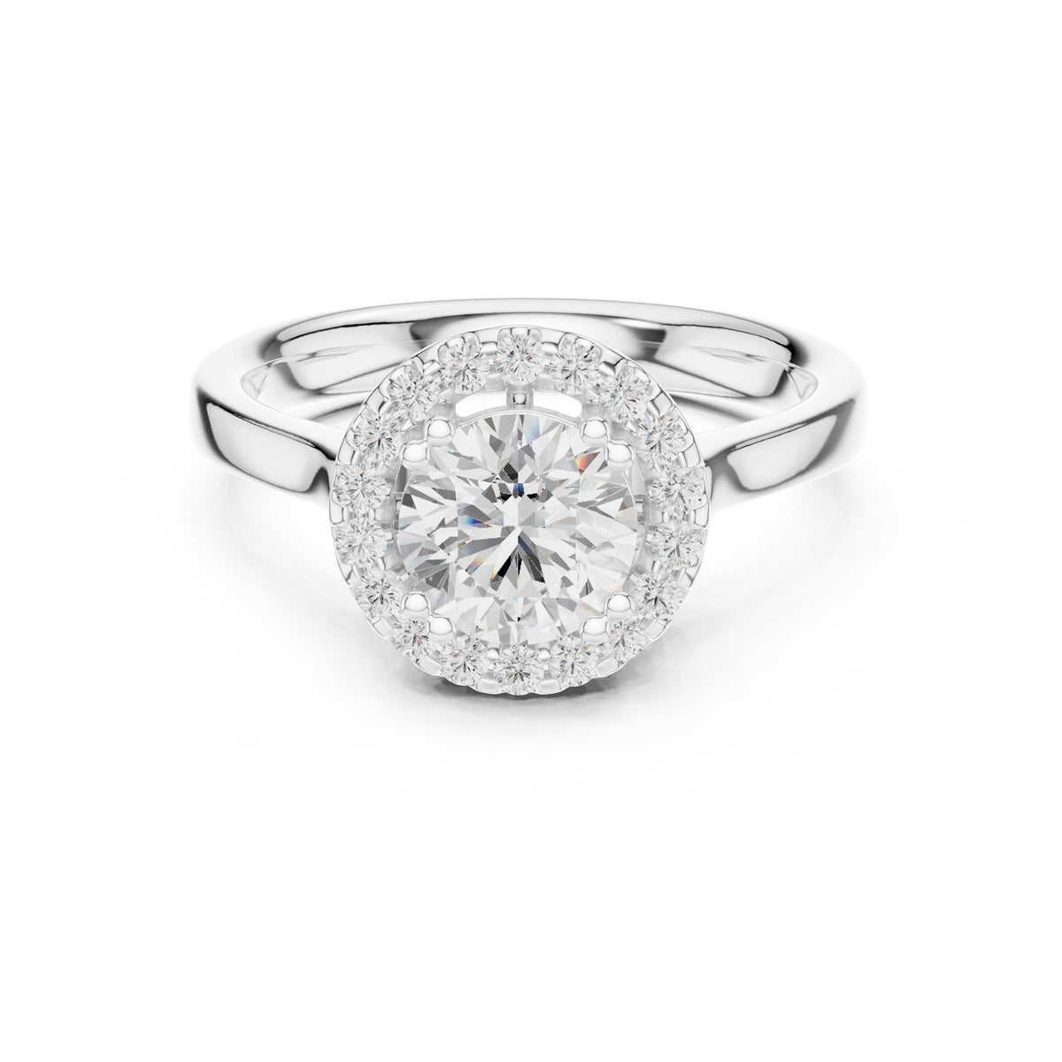 Round Halo Lab Grown Diamond Engagement Ring