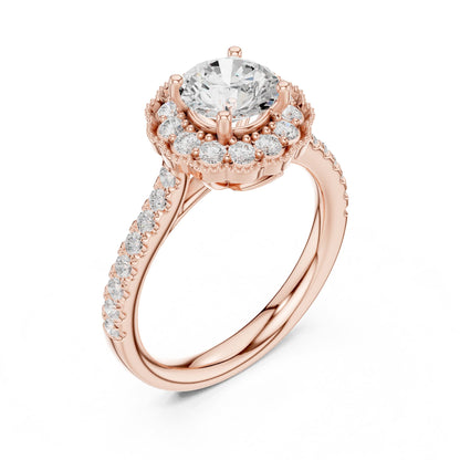 Round Halo Lab Grown Diamond Engagement Ring
