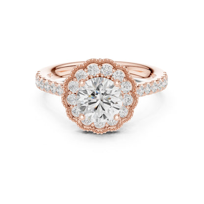 Round Halo Lab Grown Diamond Engagement Ring