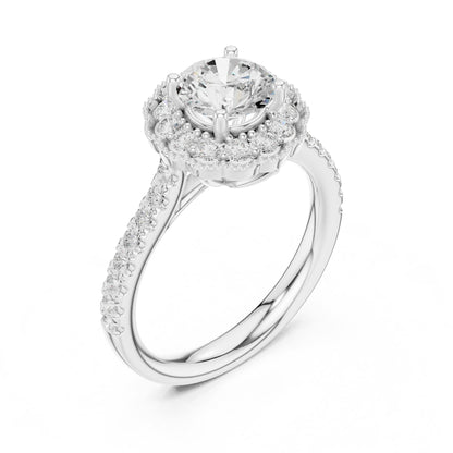 Round Halo Lab Grown Diamond Engagement Ring