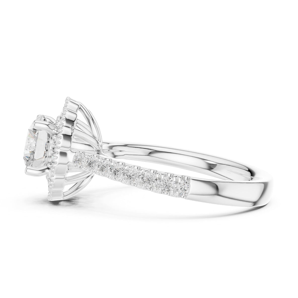 Round Halo Lab Grown Diamond Engagement Ring