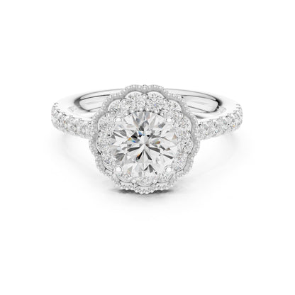 Round Halo Lab Grown Diamond Engagement Ring