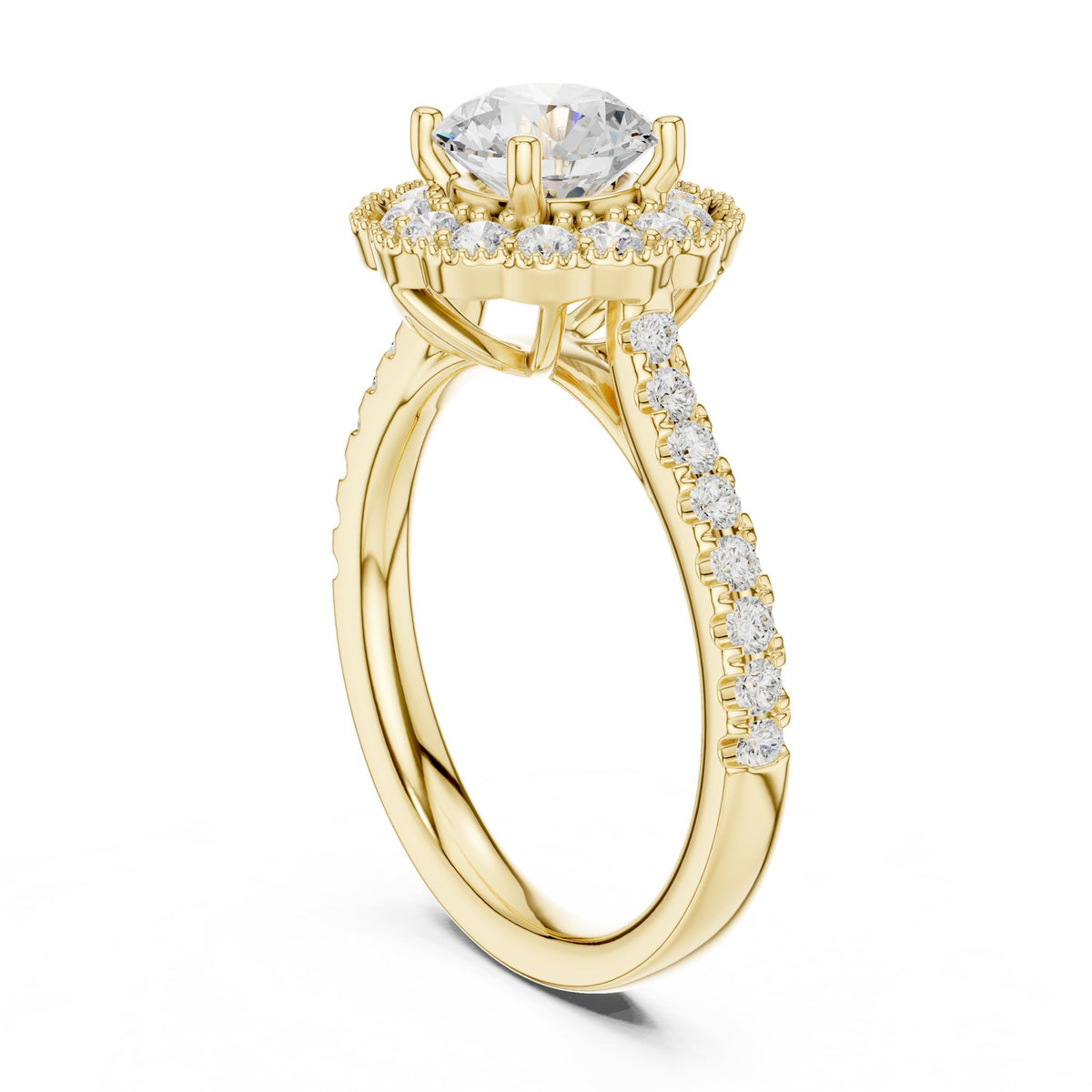 Round Halo Lab Grown Diamond Engagement Ring