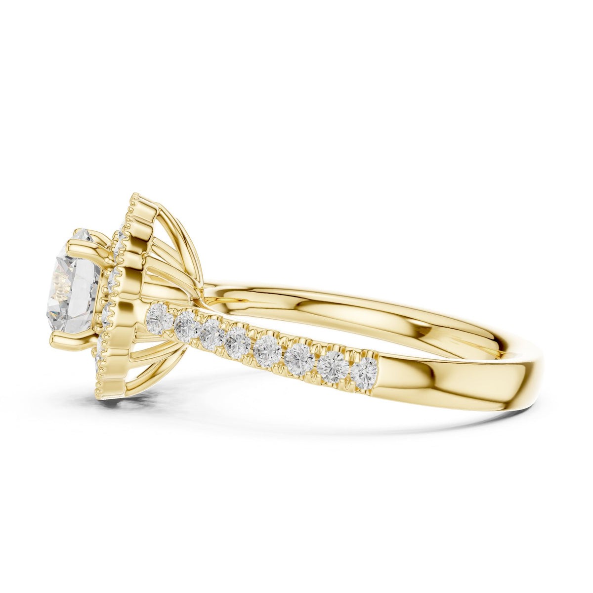 Round Halo Lab Grown Diamond Engagement Ring