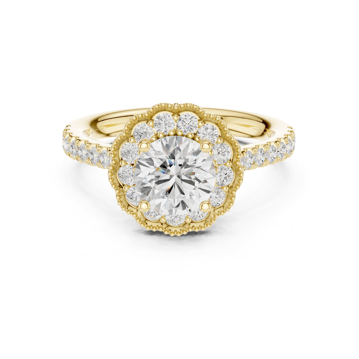 Round Halo Lab Grown Diamond Engagement Ring