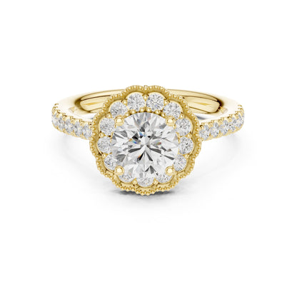 Round Halo Lab Grown Diamond Engagement Ring