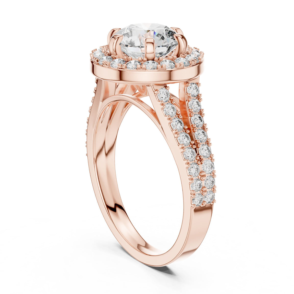 Round Halo Lab Grown Diamond Engagement Ring
