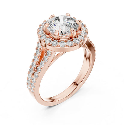 Round Halo Lab Grown Diamond Engagement Ring