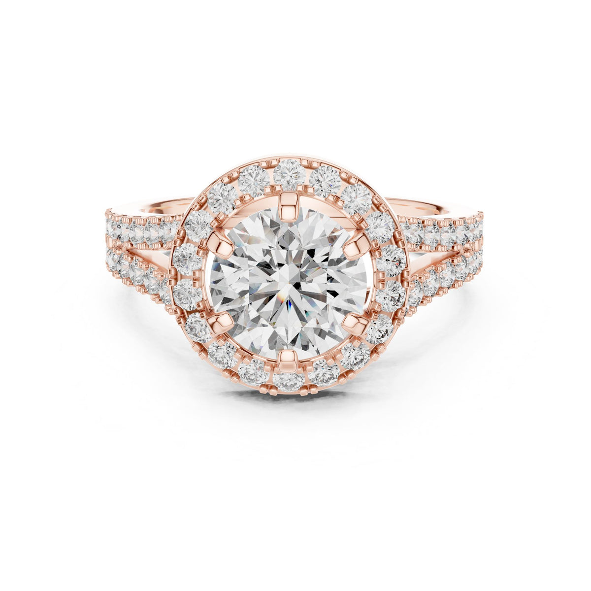 Round Halo Lab Grown Diamond Engagement Ring