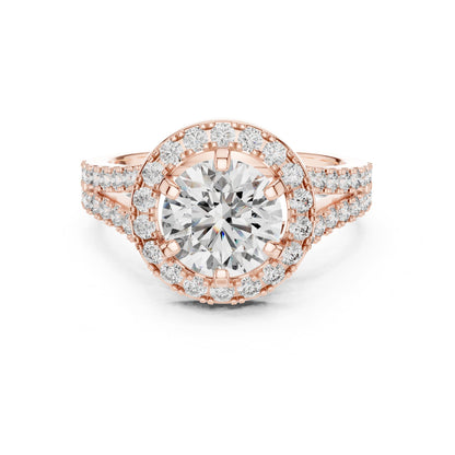 Round Halo Lab Grown Diamond Engagement Ring