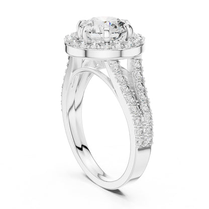 Round Halo Lab Grown Diamond Engagement Ring