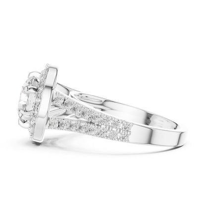Round Halo Lab Grown Diamond Engagement Ring