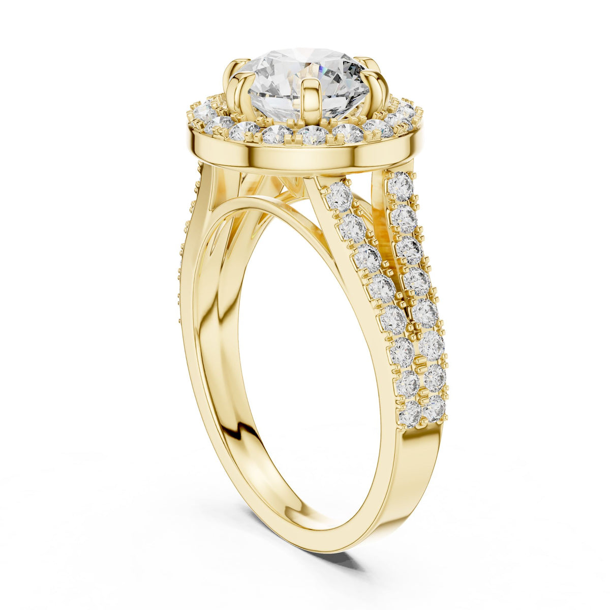 Round Halo Lab Grown Diamond Engagement Ring