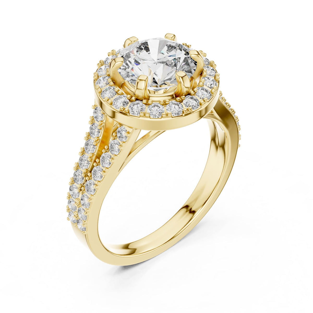 Round Halo Lab Grown Diamond Engagement Ring