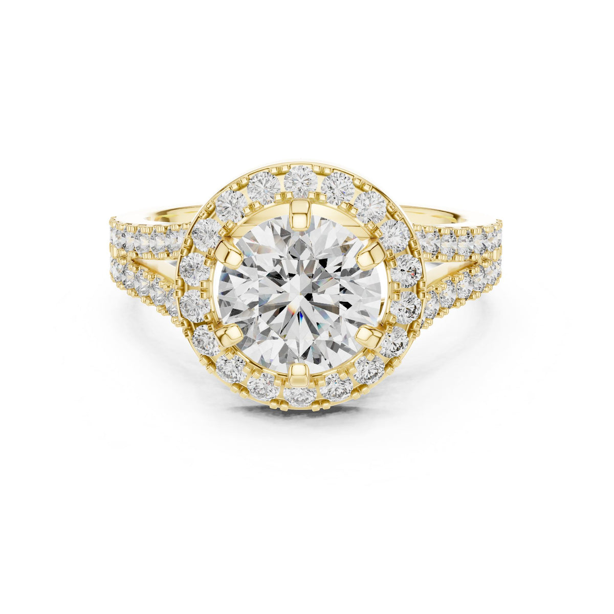 Round Halo Lab Grown Diamond Engagement Ring