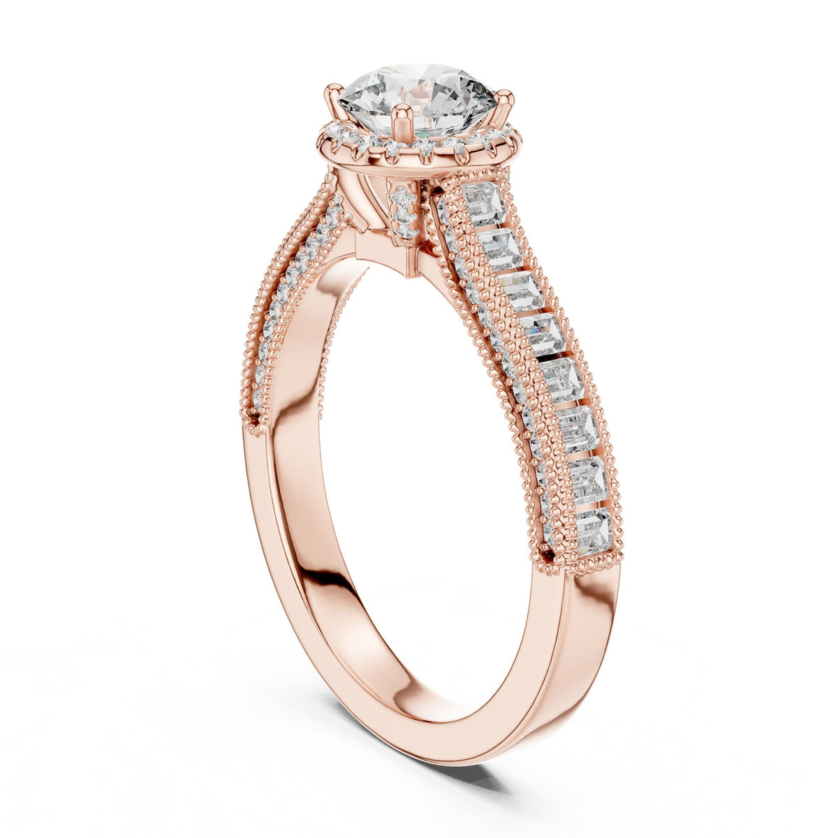 Round Halo Lab Grown Diamond Engagement Ring