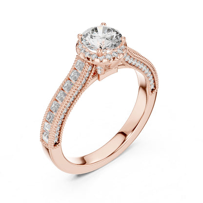 Round Halo Lab Grown Diamond Engagement Ring
