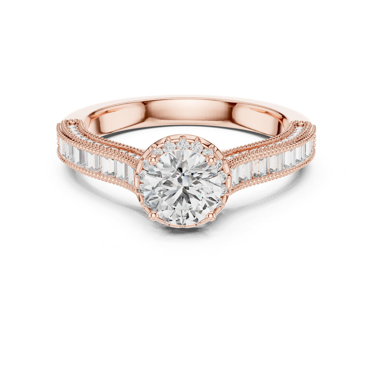 Round Halo Lab Grown Diamond Engagement Ring