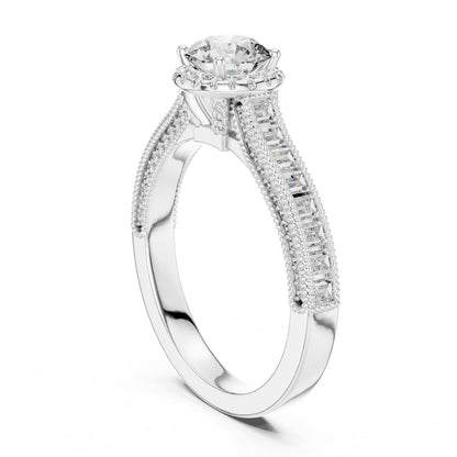 Round Halo Lab Grown Diamond Engagement Ring