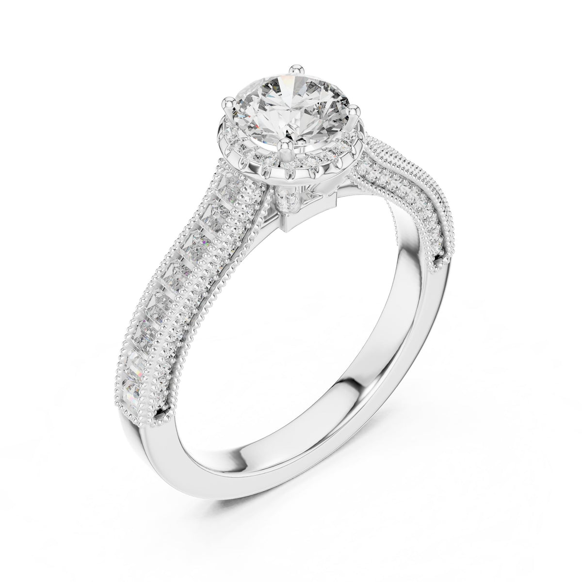 Round Halo Lab Grown Diamond Engagement Ring