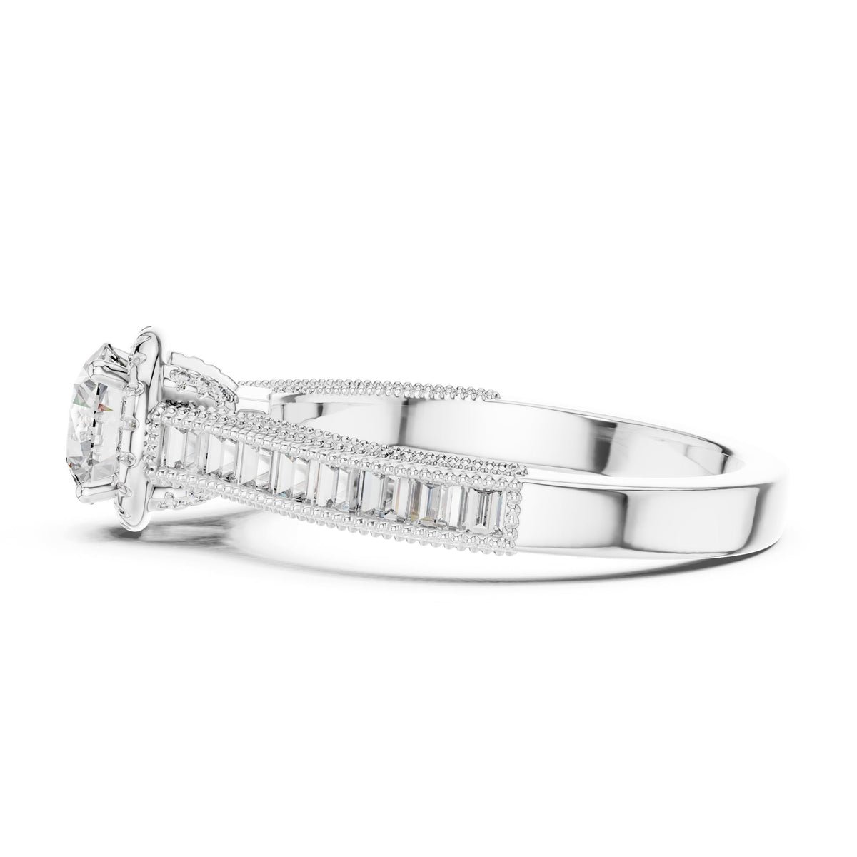 Round Halo Lab Grown Diamond Engagement Ring