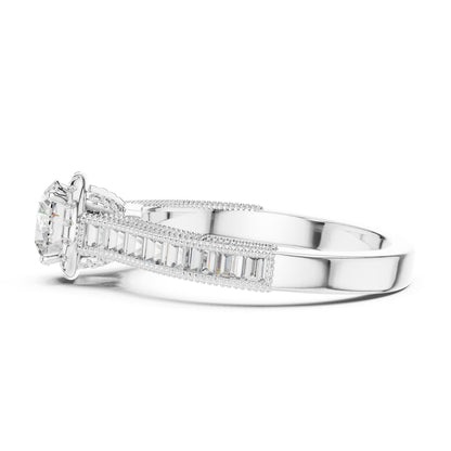 Round Halo Lab Grown Diamond Engagement Ring