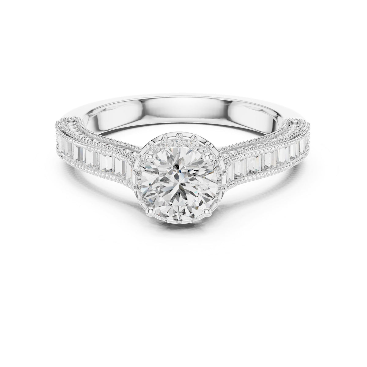 Round Halo Lab Grown Diamond Engagement Ring