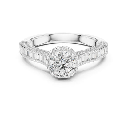 Round Halo Lab Grown Diamond Engagement Ring