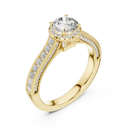 Round Halo Lab Grown Diamond Engagement Ring
