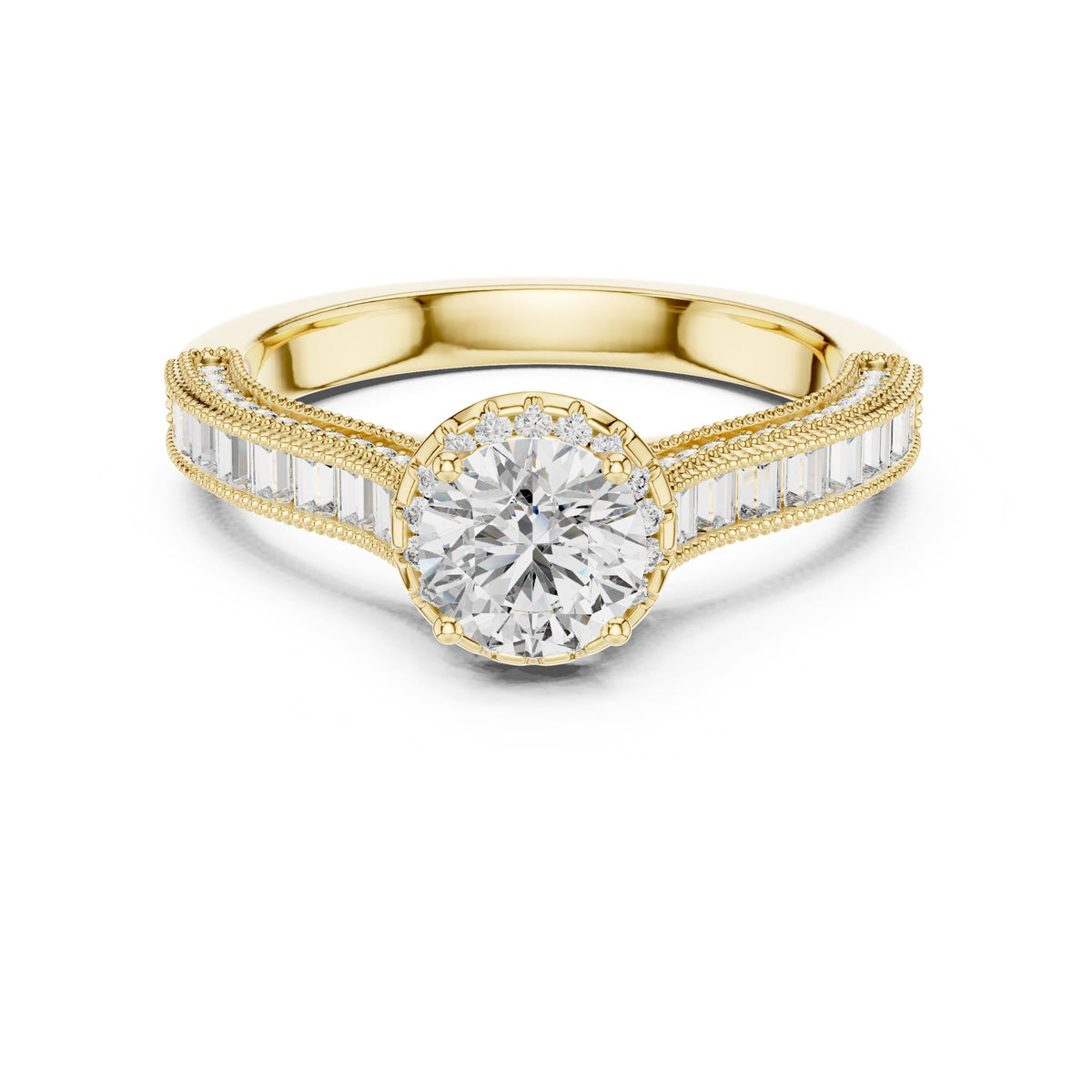 Round Halo Lab Grown Diamond Engagement Ring