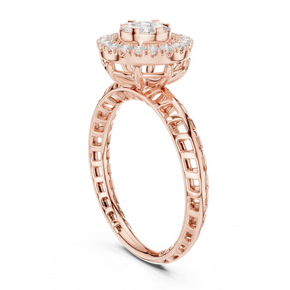 Round Halo Lab Grown Diamond Engagement Ring