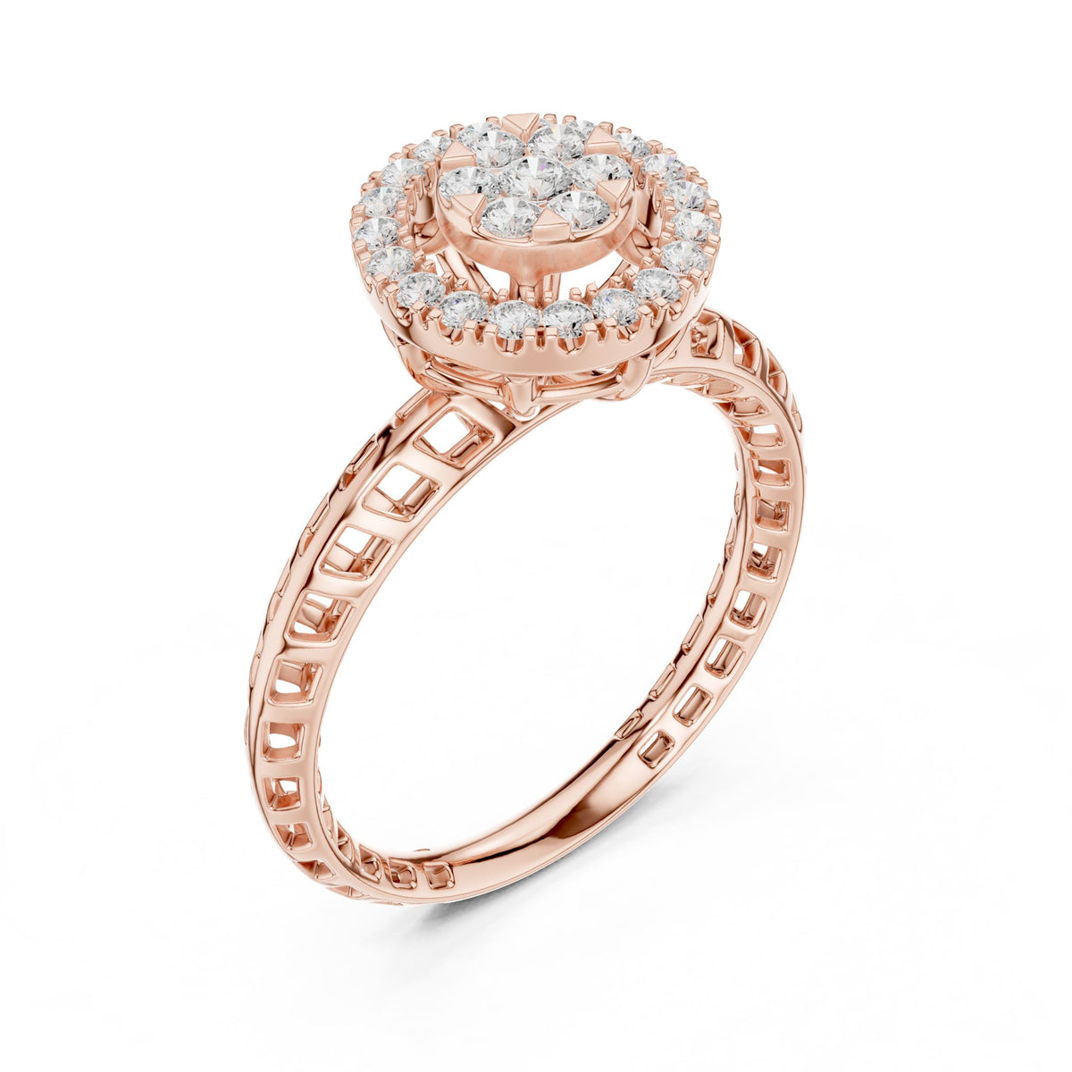 Round Halo Lab Grown Diamond Engagement Ring