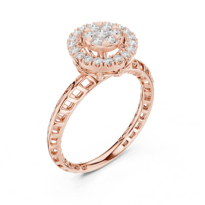 Round Halo Lab Grown Diamond Engagement Ring