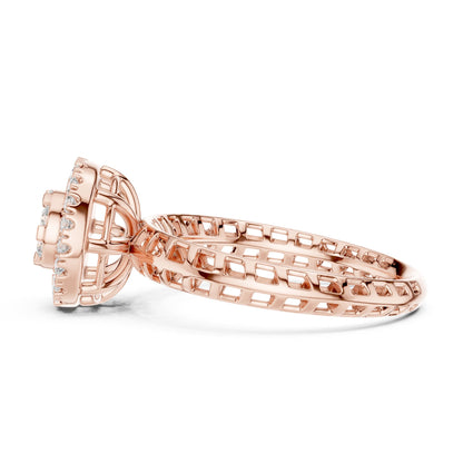Round Halo Lab Grown Diamond Engagement Ring