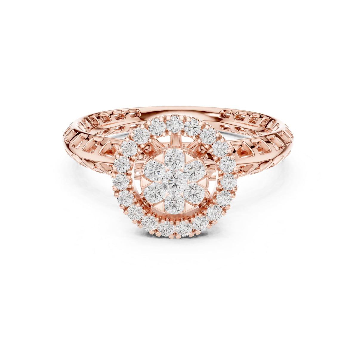 Round Halo Lab Grown Diamond Engagement Ring