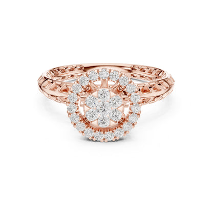 Round Halo Lab Grown Diamond Engagement Ring