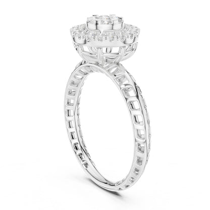 Round Halo Lab Grown Diamond Engagement Ring
