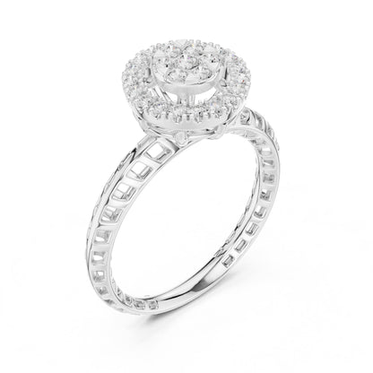 Round Halo Lab Grown Diamond Engagement Ring