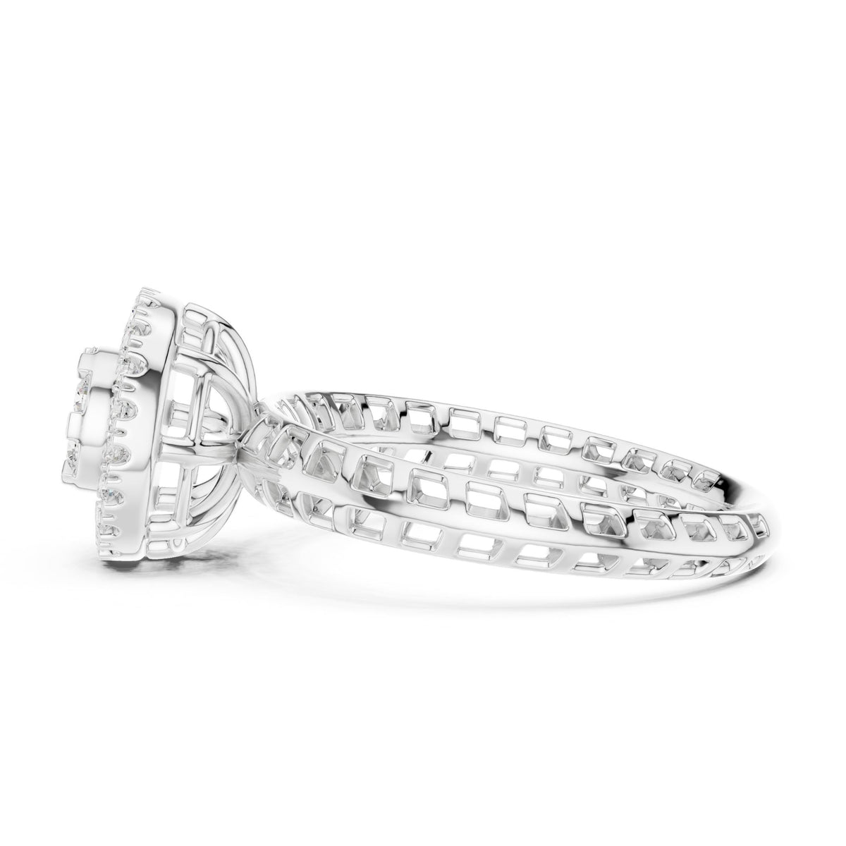 Round Halo Lab Grown Diamond Engagement Ring