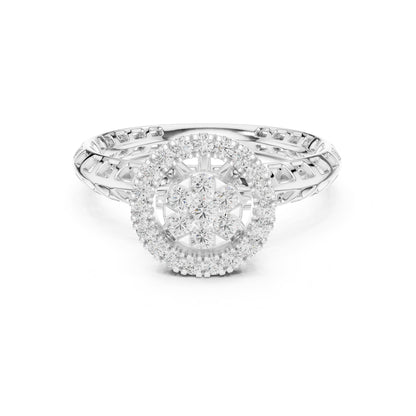 Round Halo Lab Grown Diamond Engagement Ring