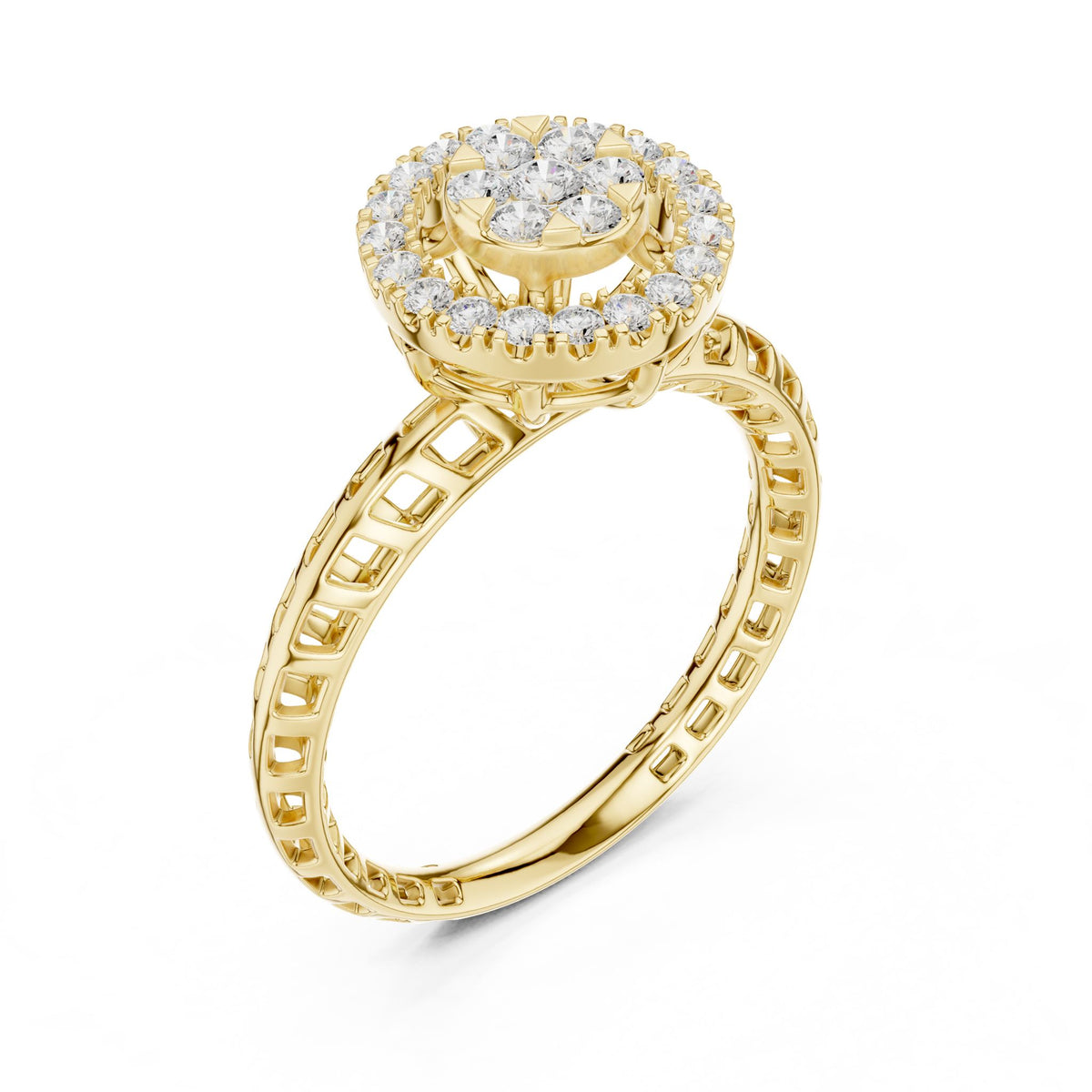 Round Halo Lab Grown Diamond Engagement Ring