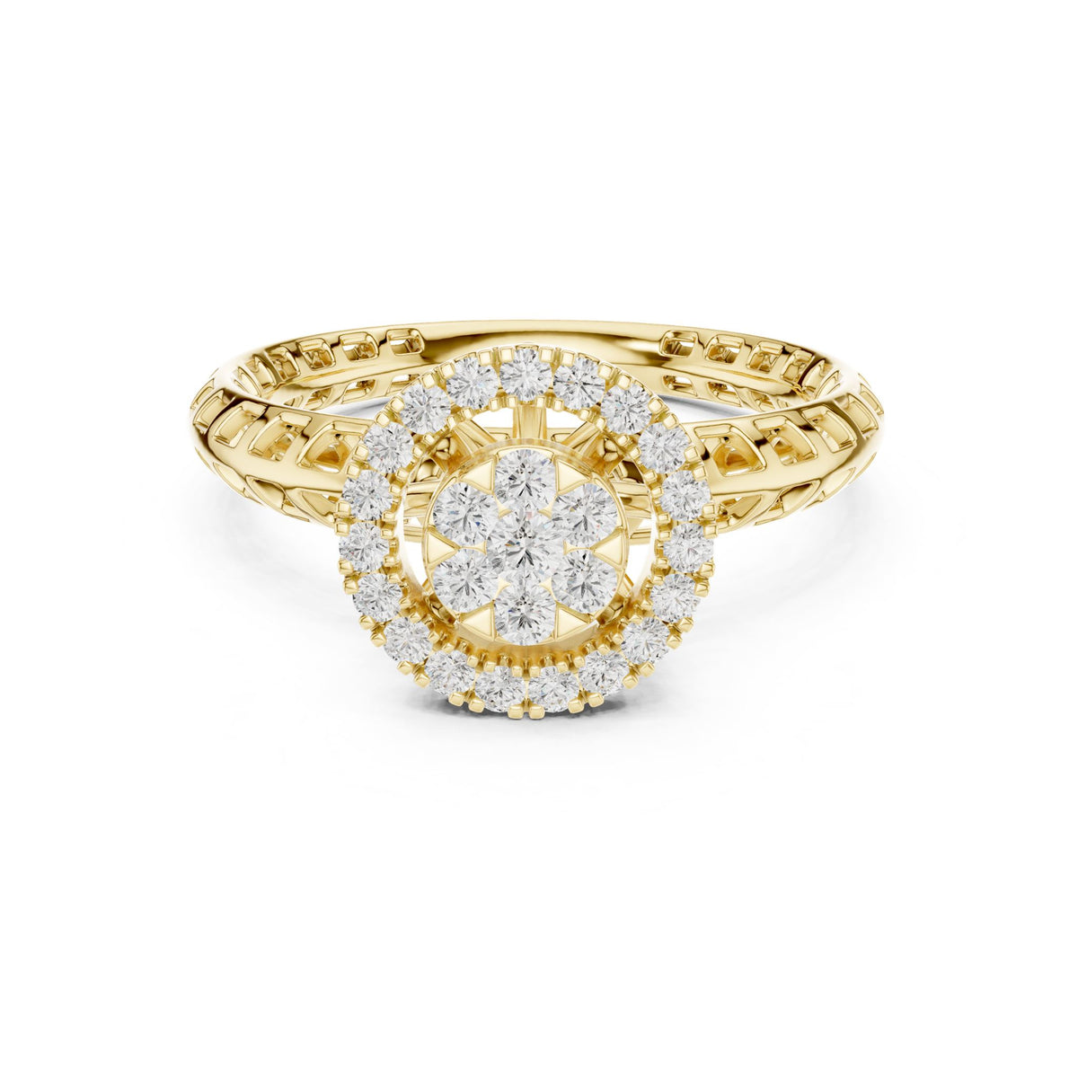Round Halo Lab Grown Diamond Engagement Ring