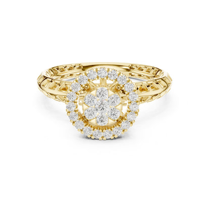 Round Halo Lab Grown Diamond Engagement Ring