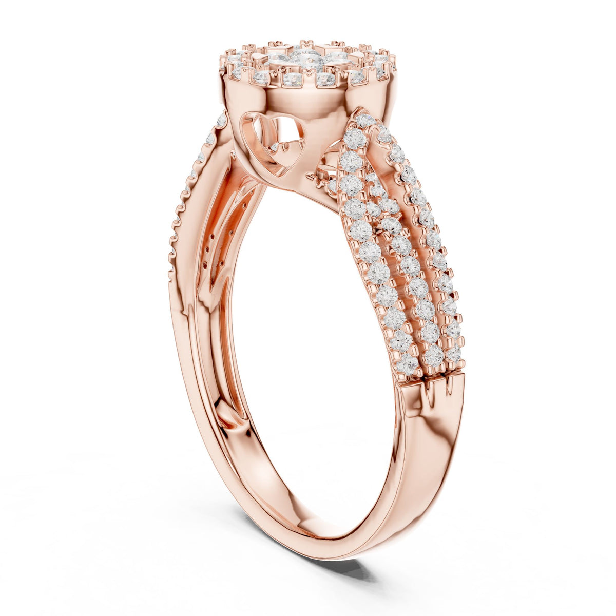 Round Halo Lab Grown Diamond Engagement Ring