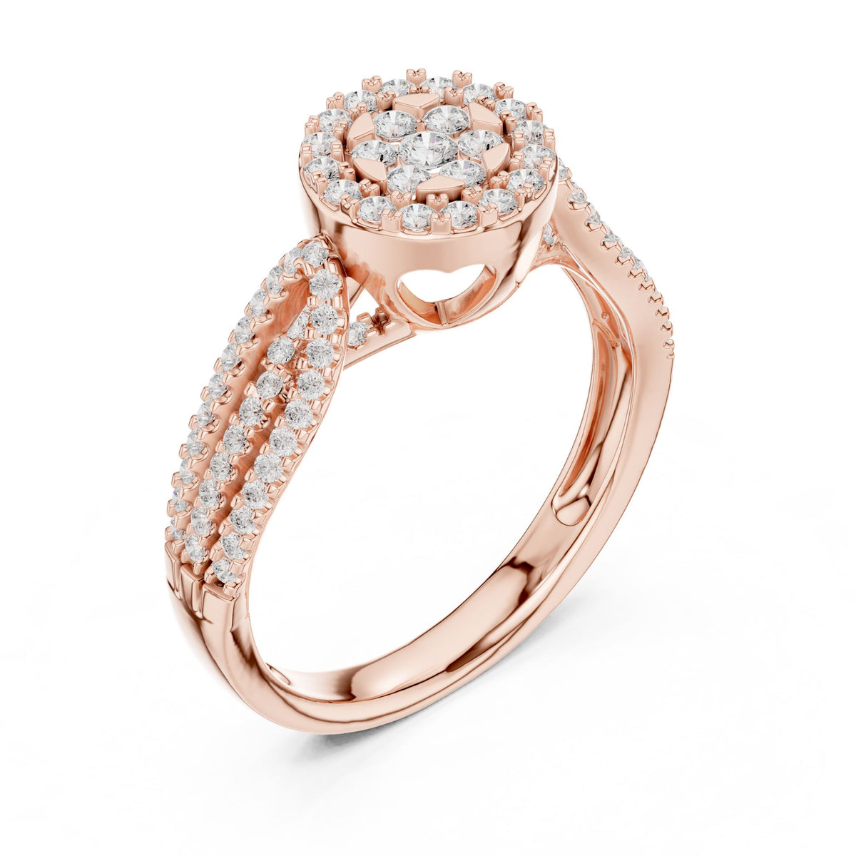 Round Halo Lab Grown Diamond Engagement Ring