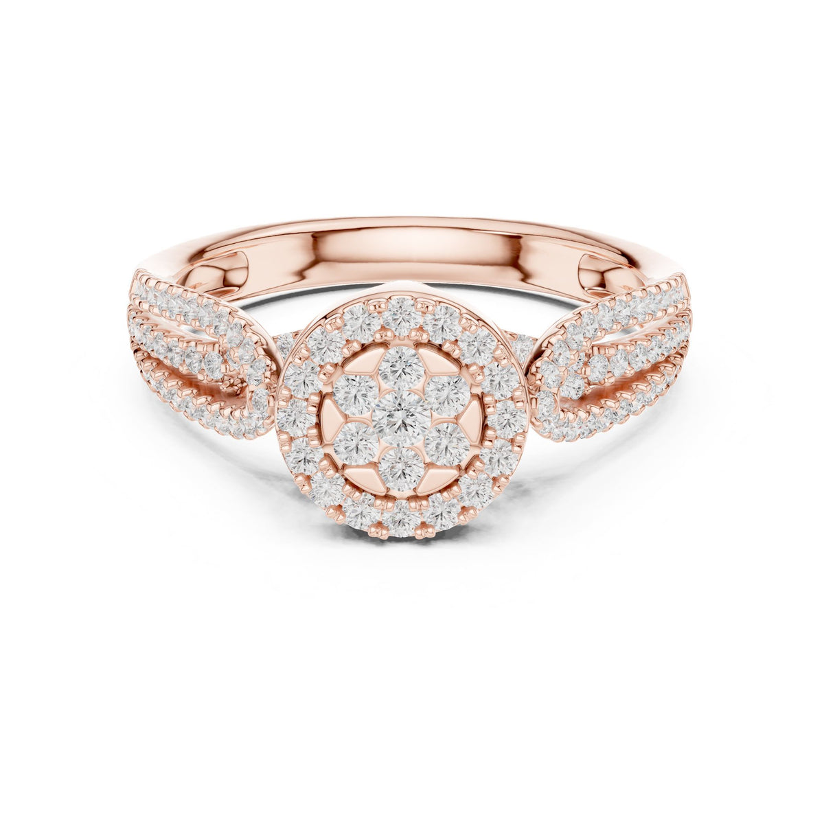 Round Halo Lab Grown Diamond Engagement Ring