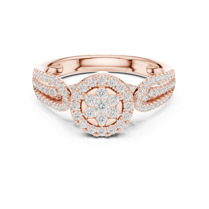 Round Halo Lab Grown Diamond Engagement Ring