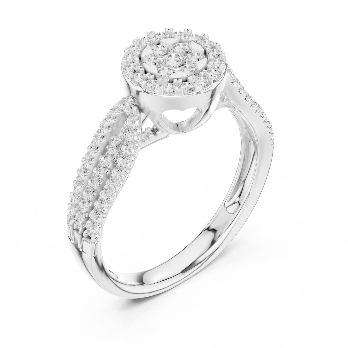 Round Halo Lab Grown Diamond Engagement Ring